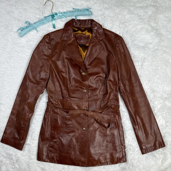 Guess Jackets & Blazers - Guess Women's Chocolate Leather Jacket